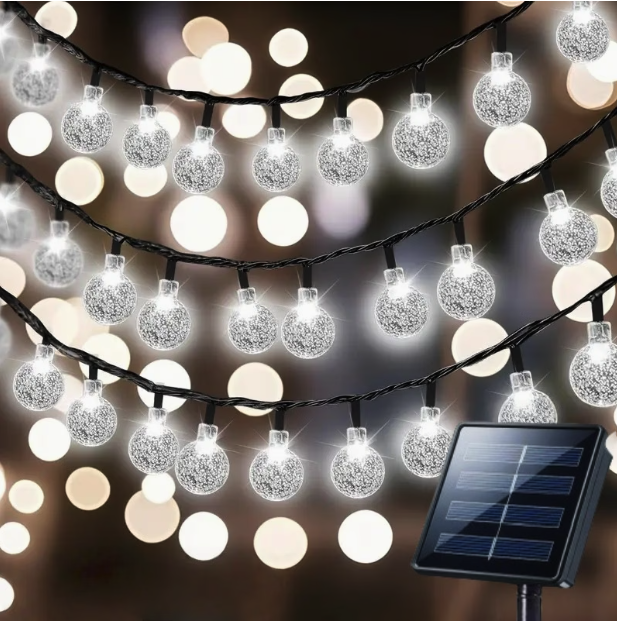 Solarna girlanda kulki LED na balkon i ogród - świeci całą noc bez prądu i kabli - obrazek 2