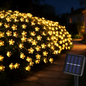 KWIATUSZKI SOLARNE FIOŁKI 50LED 7M DO OGRODU NA BALKON